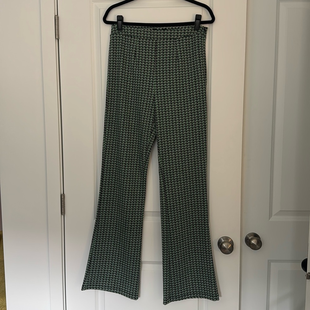 Retro Patterned Stretch Trousers